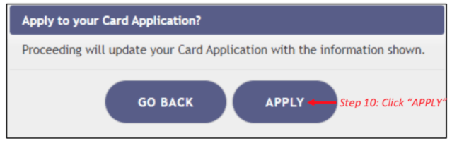 Example of 'APPLY' button to apply for your medical marijuana card from the Marijuana Use Registry Website