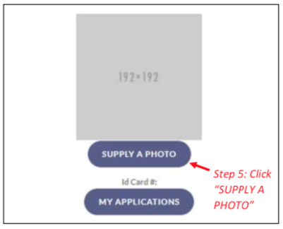 Example of 'Supply a Photo' button interface from Medical Marijuana Use Registry website